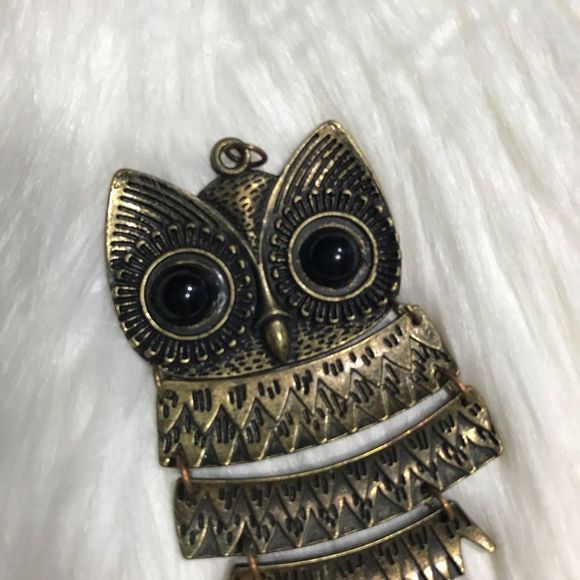 Brass Boho Style Owl Charm - Picture 3 of 5